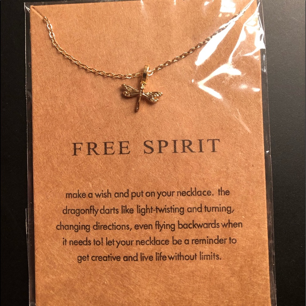 Gold dragonfly necklace